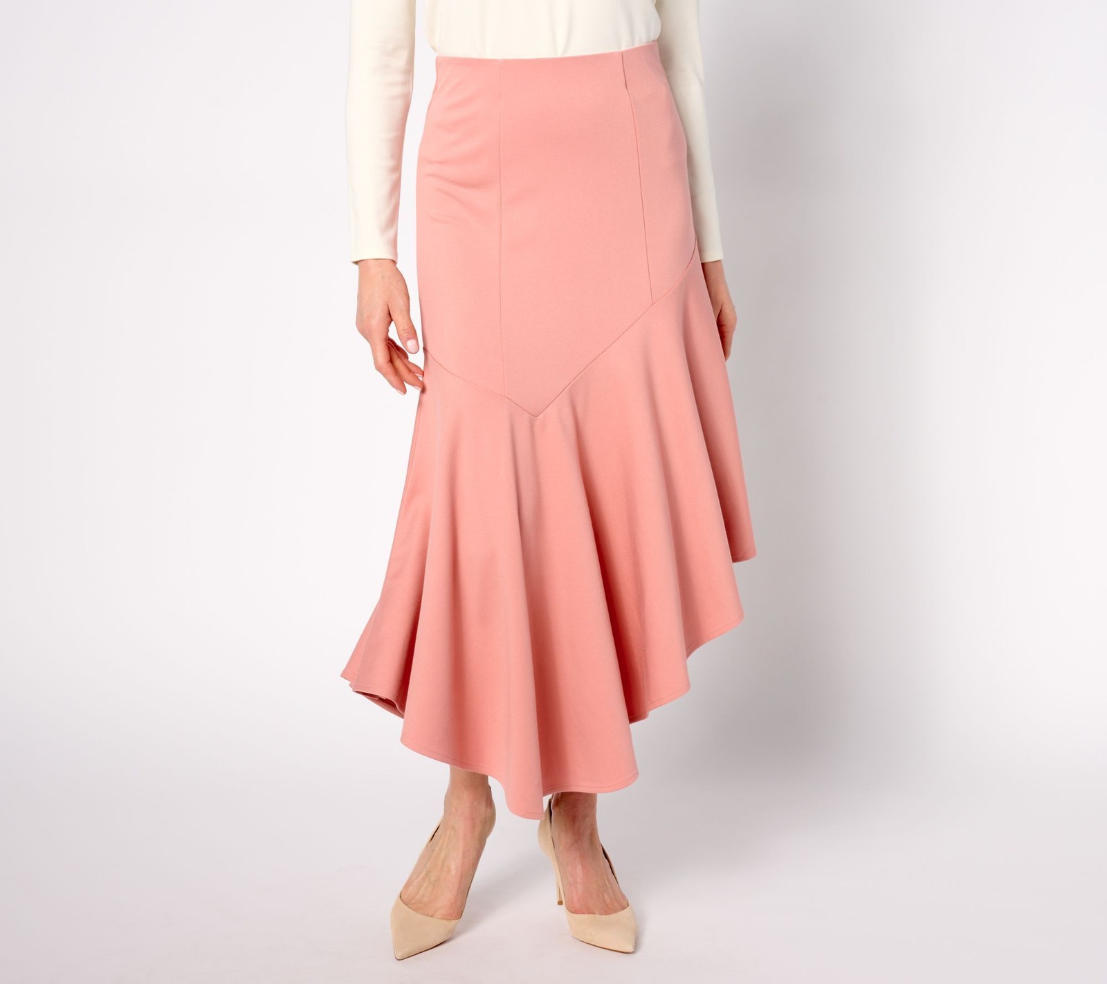 BEAUTIFUL by Lawrence Zarian Women's Skirt Sz M Regular Silky Ponte Pink A630480