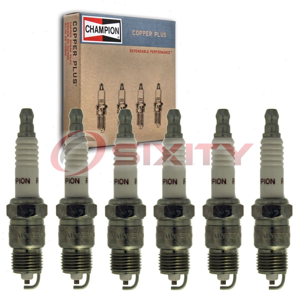 6 pc Champion Copper Plus Spark Plugs for 1986 Jeep Comanche 2.8L V6 zh