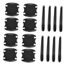 16PCS Car Door Handle Cup Scratch Protector Set, Waterproof Car Carbon Fiber
