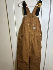 NWT Carhartt Loose Fit Duck Bib Overalls 106671 BRN 34x34
