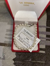 braccialetto perle e Gancio In Oro Bianco 18kt