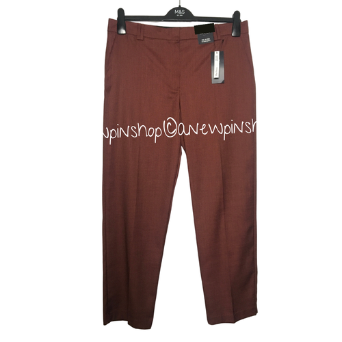 M&S Damenhose kupferbraun freya entspannt gerades Bein brandneu mit Etikett Markierungen - Bild 2 von 8