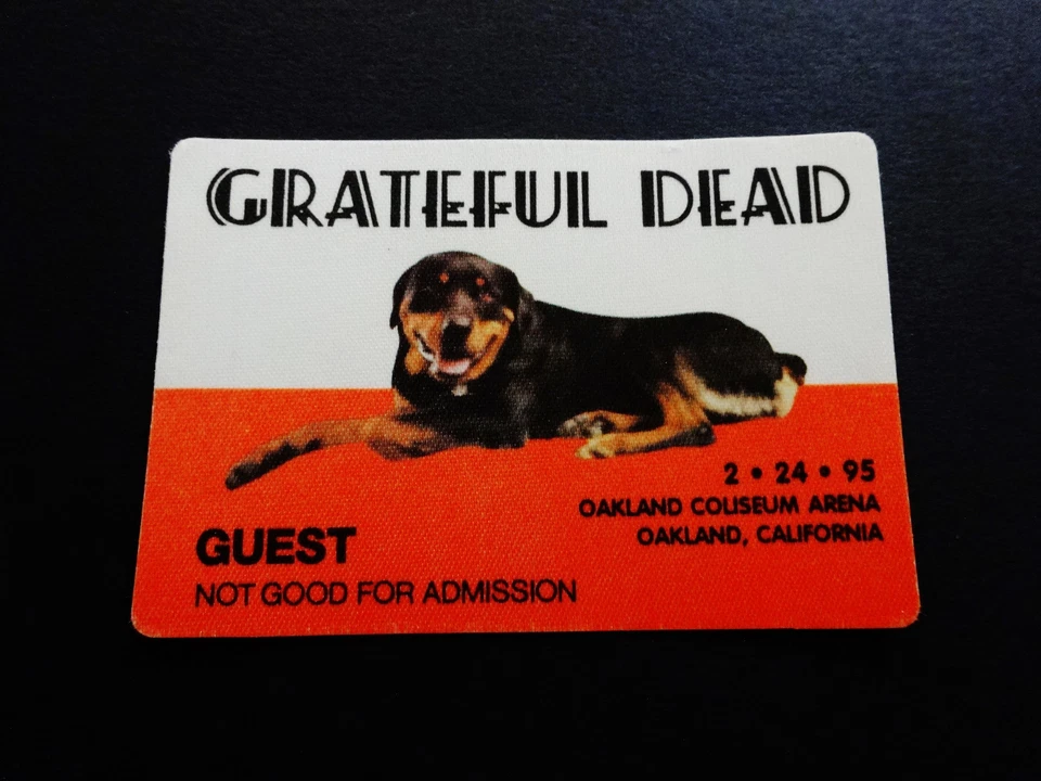 Grateful Dead Backstage Pass Oakland California 24/02/95 24/02/1995 perro Rottweiler Foto 3 de 4