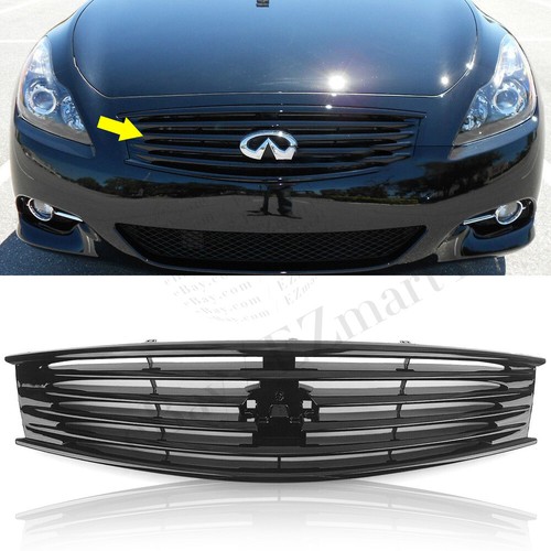 Gloss Black Front Bumper Grill Grille For 20082013 Infiniti G37 2 Door Coupe eBay