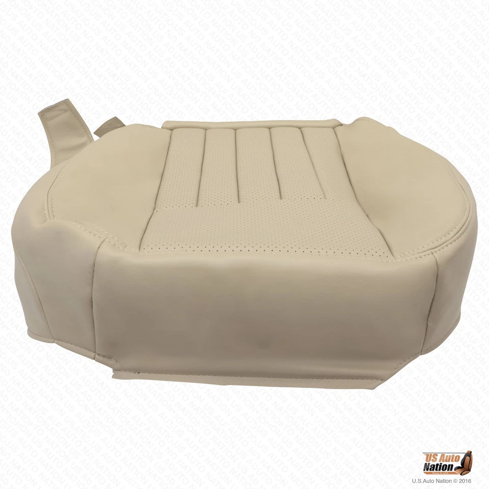 2003 2004 Lincoln Navigator Driver Bottom Perforated Leather Seat Cover Tan - Image 3 of 4