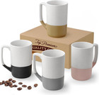 Large Ceramic Coffee Mug Set of 4, 16 Oz Tea Cups with Handle, Porcelain Mug for