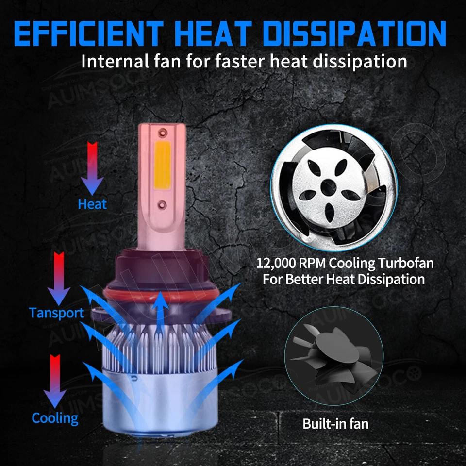 For Lincoln Town Car 1995-2002 LED Headlights High&Low beam xenon white combo - Imagem 4 de 4