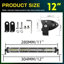 Slim 10/20"/30"/50" LED Light Bar Spot Flood Combo Work Offroad Driving ATV SUV