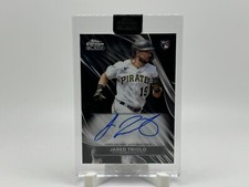 Jared Triolo 2024 TOPPS CHROME BLACK ROOKIE BASE ON CARD AUTO ENCASED Pirates