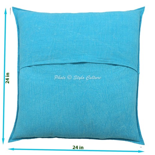 Bohemian Throw Pillow Cases 24x24 Cotton 60 x 60 Embroidered Sofa Cushion Cover - Picture 3 of 6