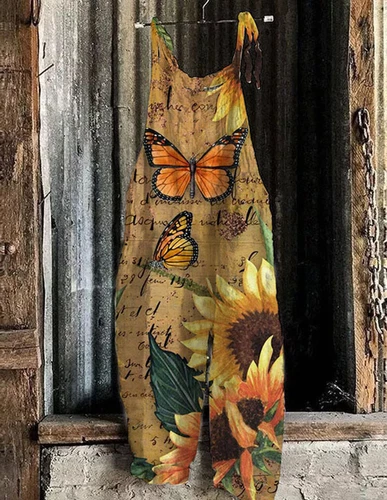 Mono holgado boho de mujer talla grande mono verano retro peto pantalones harén DE - Imagen 5 de 73