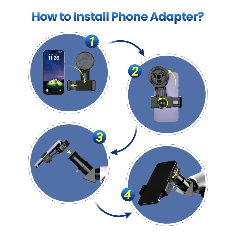 700mm Astronomical Telescope 210X with Phone Adapter for Beginner Moon Watching - Image 4 of 4