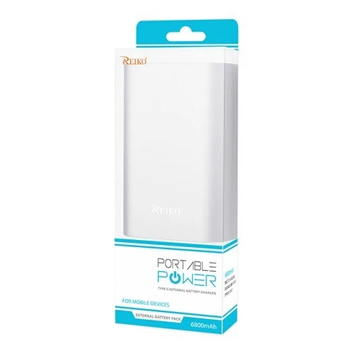 Banco de alimentación portátil 6800 mAh 2A con 2 puertos USB USB-A tipo C y Micro B plateado Foto 4 de 4