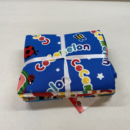 Cocomelon 100% Cotton Fat Quarter Bundle 5pk 18x21" Precut Fabric Kids Crafting - Picture 3 of 6