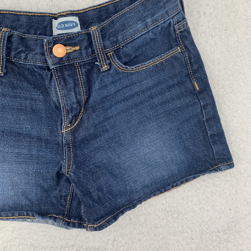 Pantalones Cortos Denim Old Navy Cortos Elásticos Cintura Ajustable Lavado Oscuro Niñas Talla 12 Foto 4 de 4