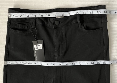 NWT Sz L-fits like Med-Black Stretch Viscose Blend Zip Up PantsLeggings 5 Pocket - Picture 8 of 10