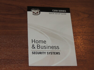 New - Genuine Quick Setup Guide for Night Owl C20X Series DVR - 14 Pages