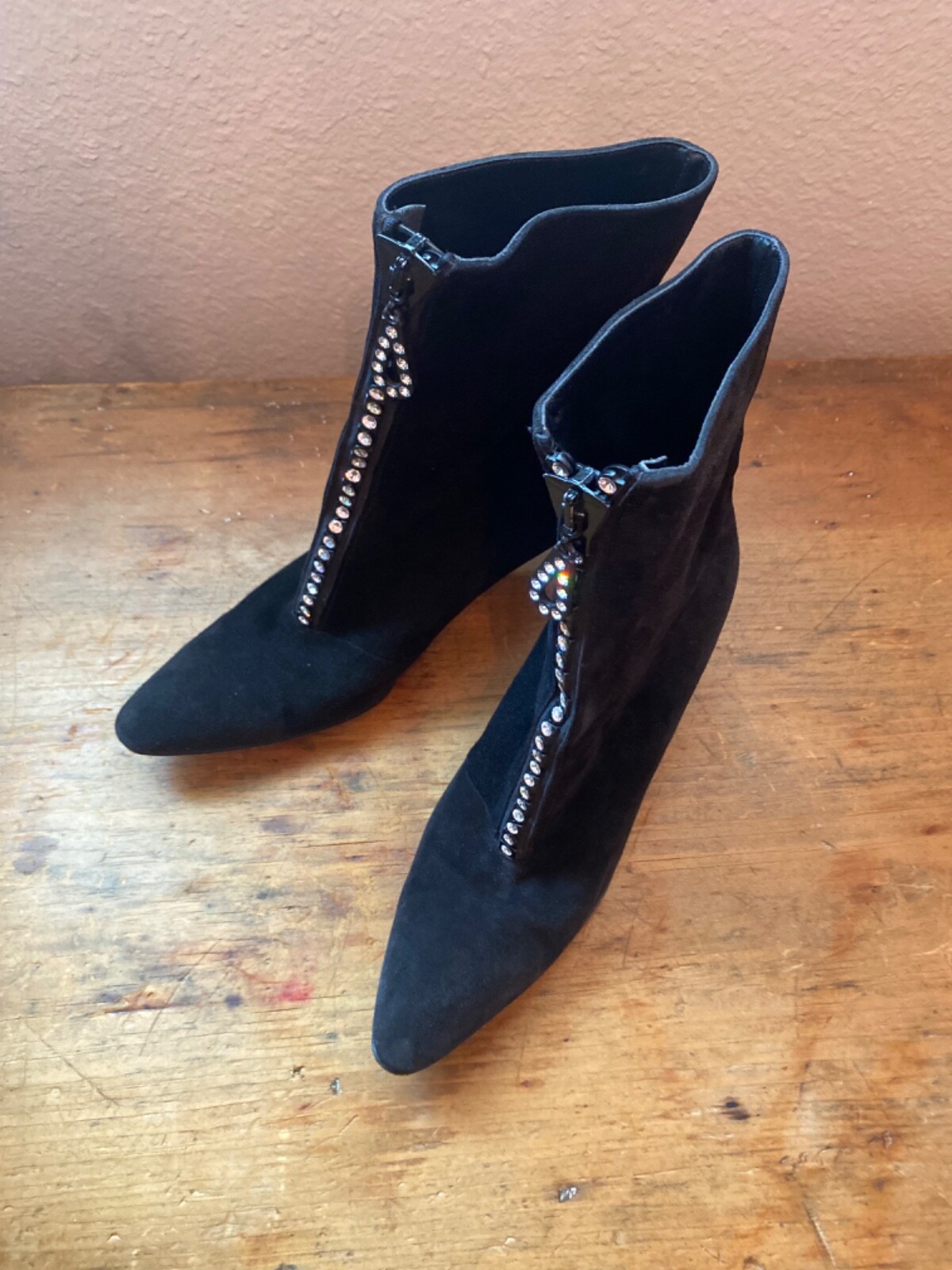 Stivali da sera stivali da sera con cerniera strass Yves Saint Laurent YSL pelle scamosciata 7 1 2 m