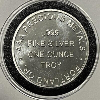 Portland Oregon Beaver 1 Troy Proof Troy Oz .999 Fine Silver Coin