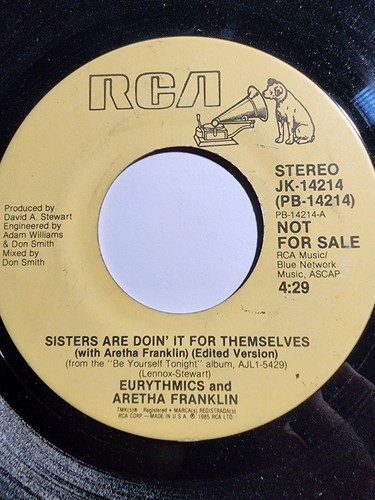 EURYTHMICS ARETHA FRANKLIN Sisters Are Doin It For Themselves RCA PROMO VG F163 - 第 1/2 張圖片