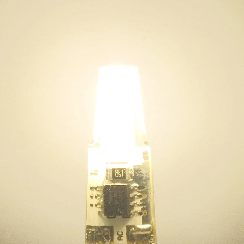 10pcs G8 Flat Bulb Puck light 2W  COB 1505 LED Cabinet Light 110V Warm White H - Image 2 of 4