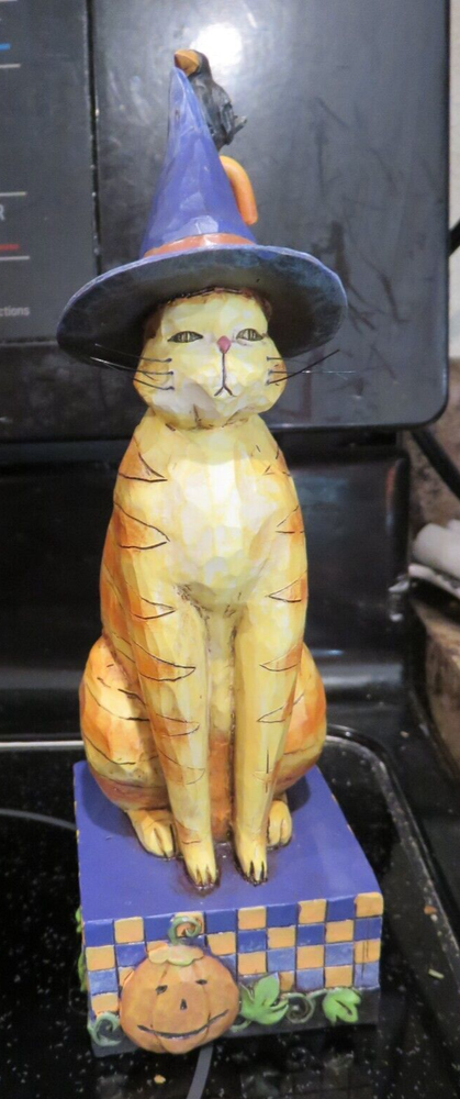 Jim Shore Kitty in a Witch Hat Heartwood Creek Figurine Halloween Cat 2006