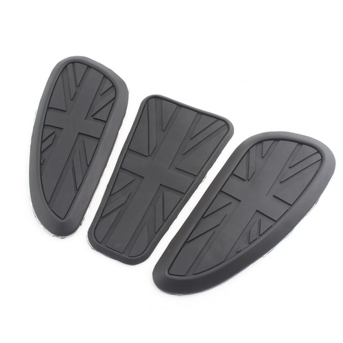 3pcs Black Fuel Gas Tank Knee Pads Protector Union Jack For Triumph Bonneville - Picture 7 of 12