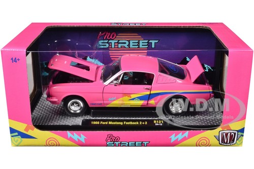 1966 FORD MUSTANG FASTBACK 2+2 PINK 1/24 DIECAST MODEL CAR BY M2 40300-121 B - Picture 6 of 6