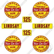 Fits Lindsay 125 Decal Kit Air Compressor- 7 Year OUTDOOR 3M VINYL!