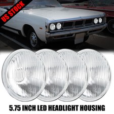 4pc 5-345.75 Inch Round Led Glass Lens Front Headlights Replace Headlamp Combo