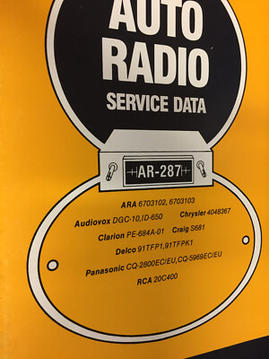 AR-287 SAMS AUTO RADIO SERVICE DATA MANUAL ARA AUDIOVOX CHRYSLER CLARION   NOS