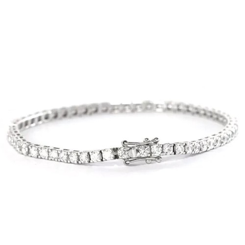 Round IJ/SI Natural Diamond GIA Verified Tennis Bracelet Solid 14Kt White Gold - Picture 6 of 22