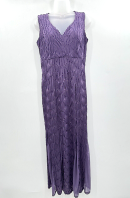 Enfocus Studio Flare Skirt Jersey Stretch Gown Dress Size 4 Purple Sparkle  Fairy | eBay
