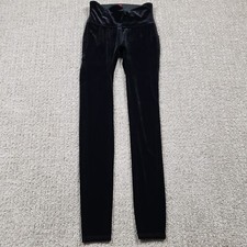 SPANX Velvet Leggings Womens Small Black High-Rise Velour