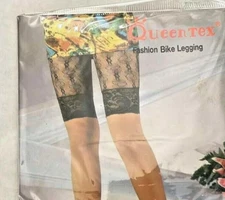 Black Bike Fishnet Tights Footless Sheer Mesh Sexy Pantyhose OS S M L QueenTex