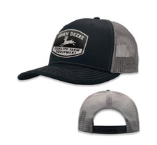 LP82936 John Deere Licensed Moline 112 Black Charcoal Mesh Back Cap Hat