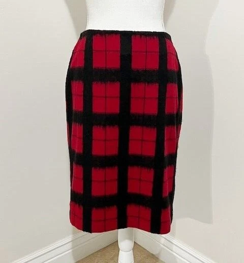 Windowpane plaid top pencil skirt