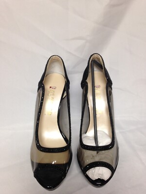 E Red live from the red Carpet E0041 Pump High Heel 10 M Black Vinyl  NIB