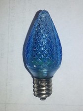 New BLUE C7 LED Faceted Christmas Bulb/Light, E12 Base UL Listed/120V-Lot of 25