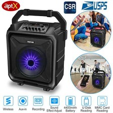 Portable 19 Inch Wireless Party Speaker Karaoke DJ Bass with Disco Lighting Mic