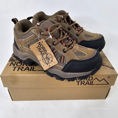 Nord Trail | Mt. Hunter Low Top Hiker Shoes, Size 4M, Taupe/ Orange