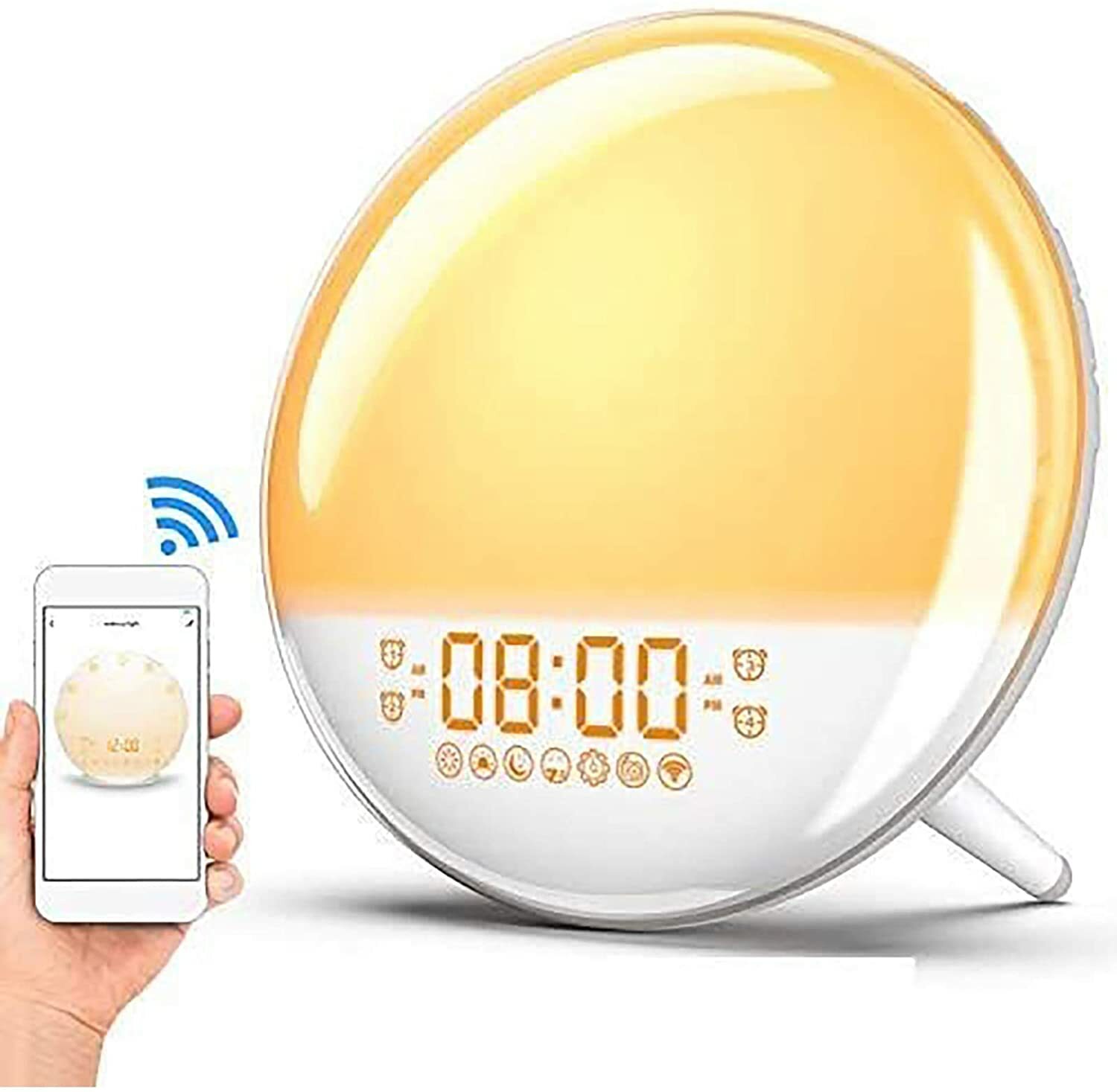 NEW AMTOK Sunrise Alarm Clock Wake Up Light, Smart WiFi Sunset Simulation Digita-image