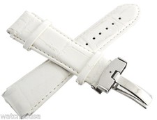 Genuine Techno Master 22mm White Leather Watch Band Strap
