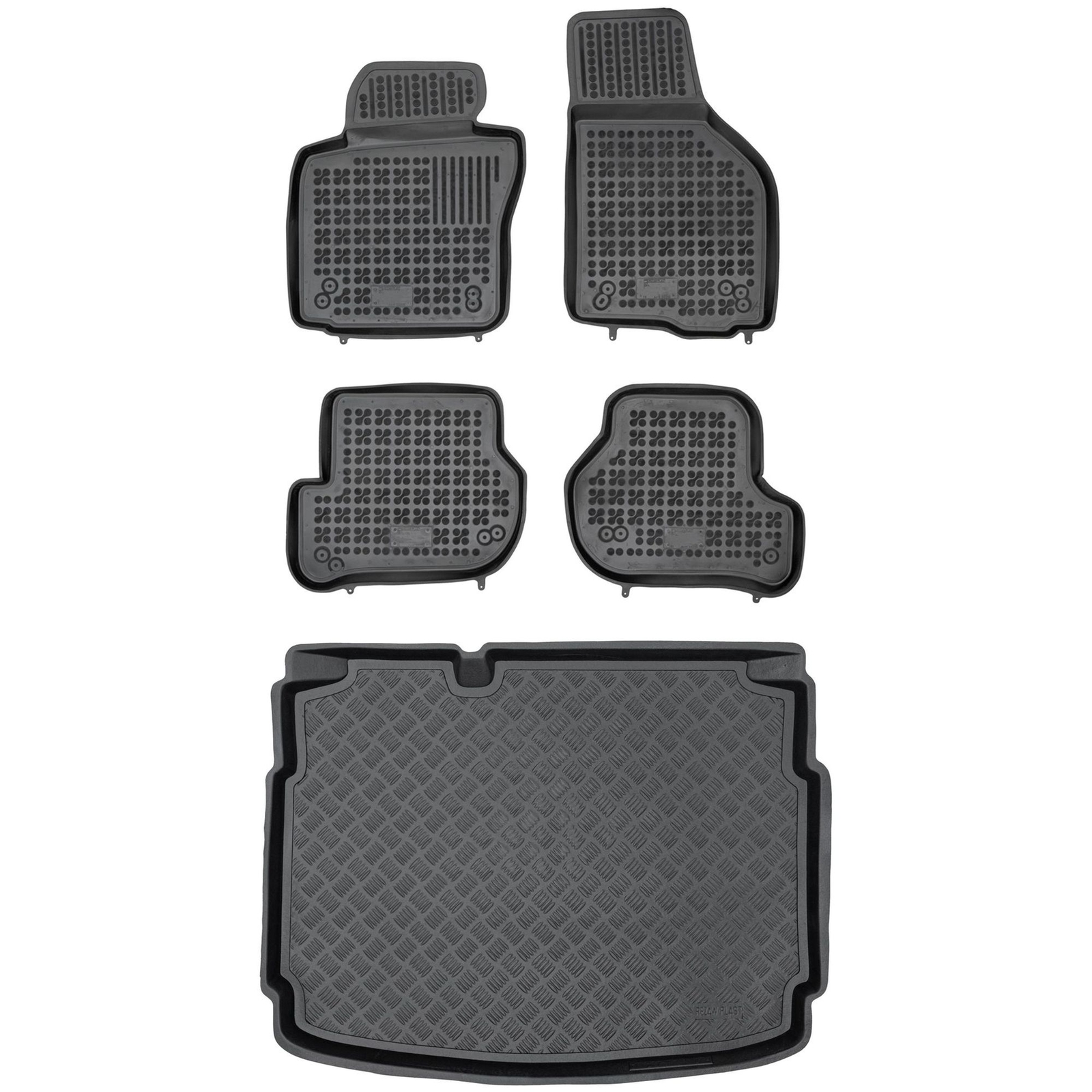 Tapis de coffre en PE pour Seat Leon II anti-saleté avec tapis de sol habitacle