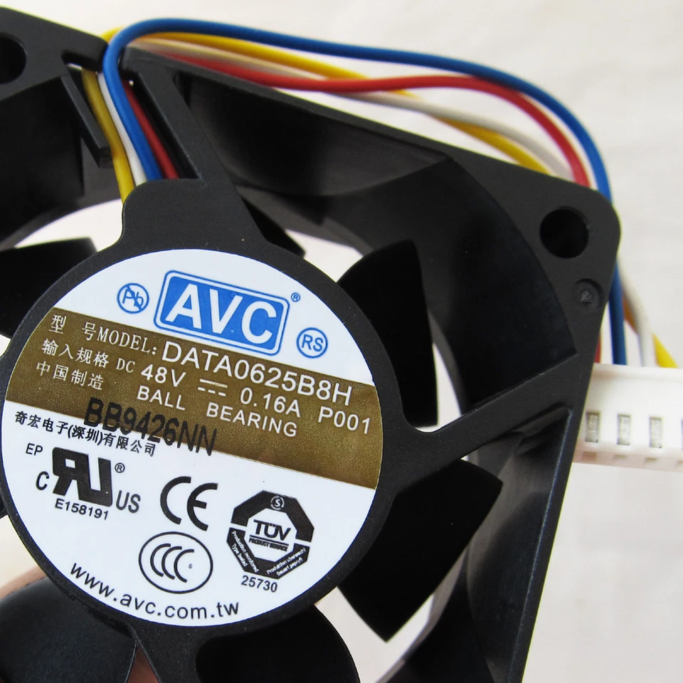 1pc AVC DC Cooling Fan DATA0625B8H 60x60x25mm 60mm 6025 48V 0.16A 4pin Connector - Image 4 of 4