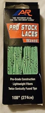 A&R Pro Stock Hockey Skate Laces WAXED Sonically Fused Tips LIME GREEN 108” 