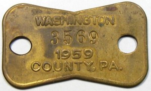 1959 Pennsylvania Dog License Tag - Washington County - #51508