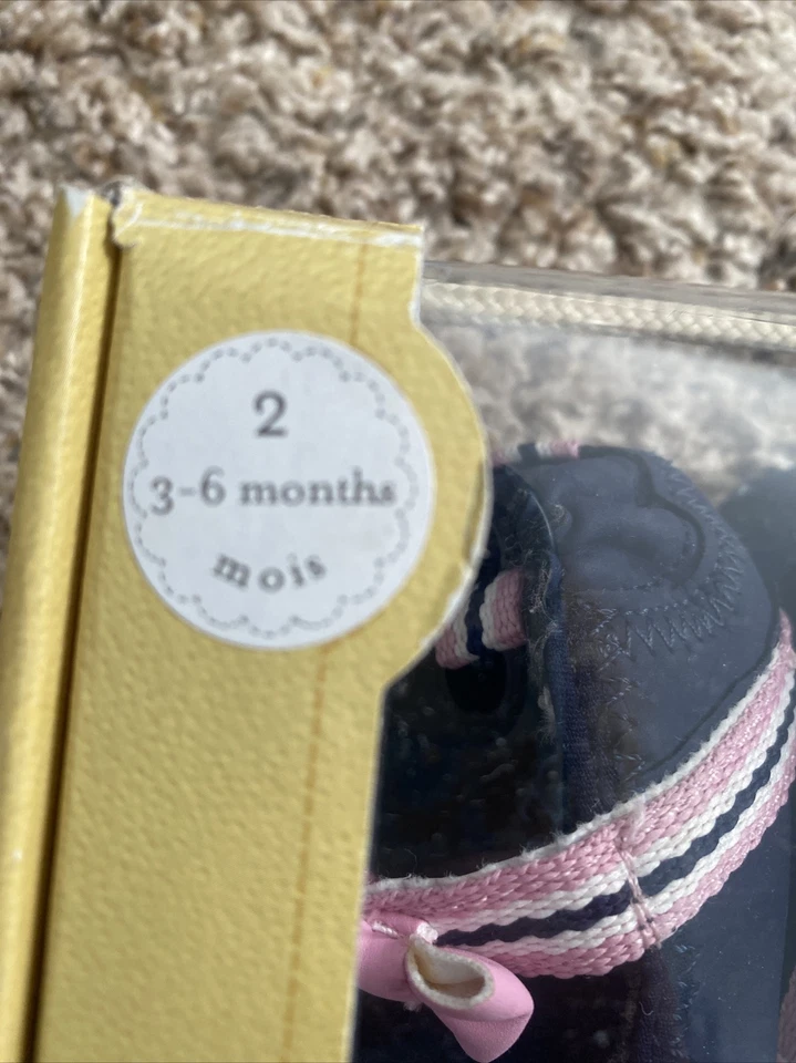 Sandália Robeez Infantil Meninas Apanhador de Ondas Mary Jane Couro Azul Marinho Mini Shoez, 3-6 M - Imagem 3 de 4