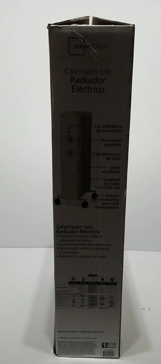 Mainstays 1500W Mechanical Oil Filled Electric Radiator Heater, WSH07O2ABB  US | eBay