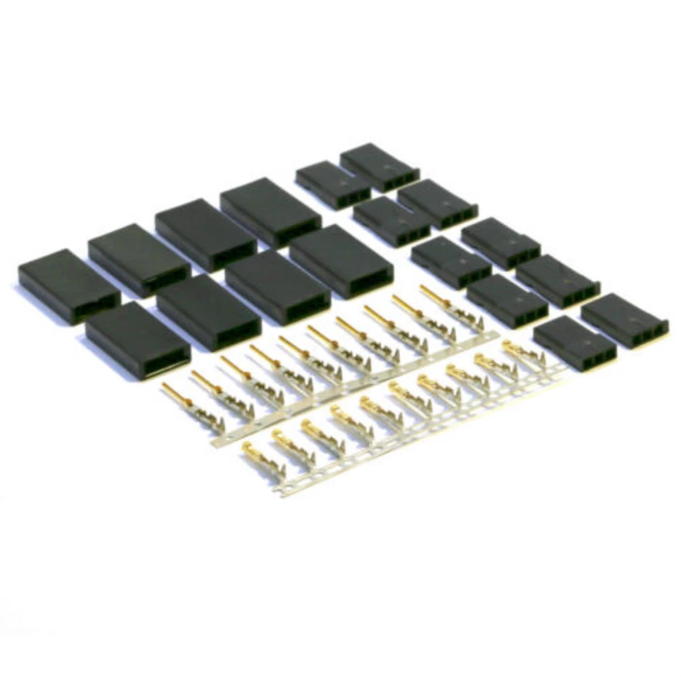 ✅ Servostecker kompatibel zu Graupner JR Futaba SH 3Pin vergoldet Crimp Set ✅ - Bild 2 von 4